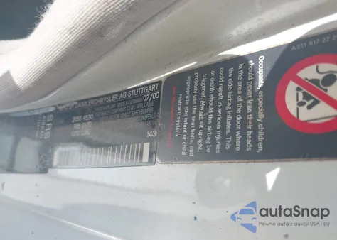 2001 Mercedes-Benz Clk 320 z USA, uszkodzony, nr VIN WDBLK65G91T056291